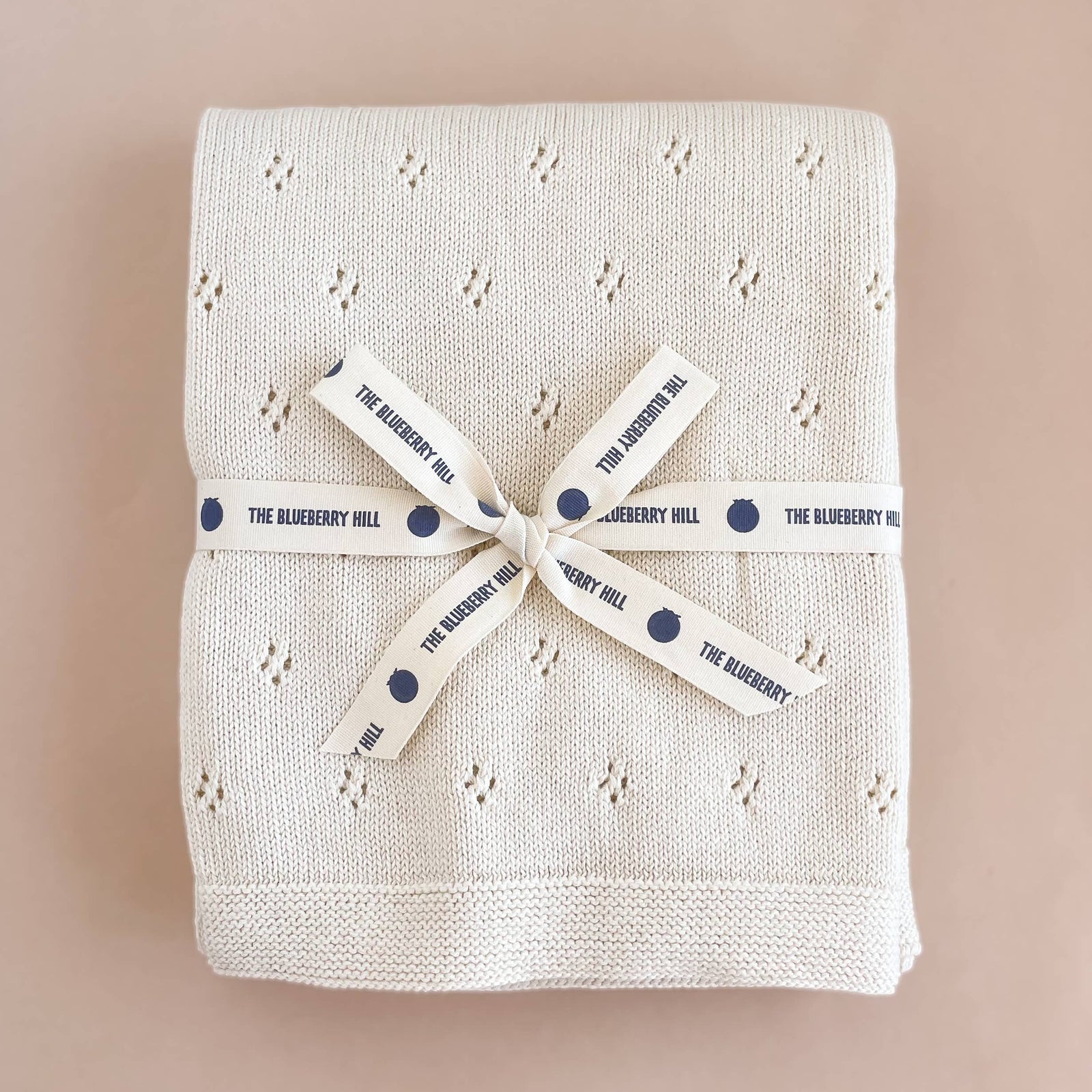 The Blueberry Hill Heirloom Pique Blanket Cream Cotton Baby Embroidery Blanks