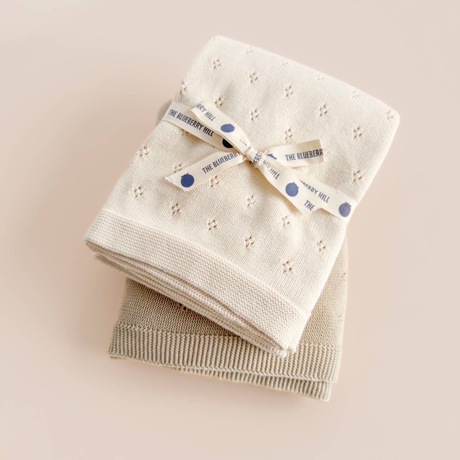 The Blueberry Hill Heirloom Pique Blanket Cream Cotton Baby Embroidery Blanks