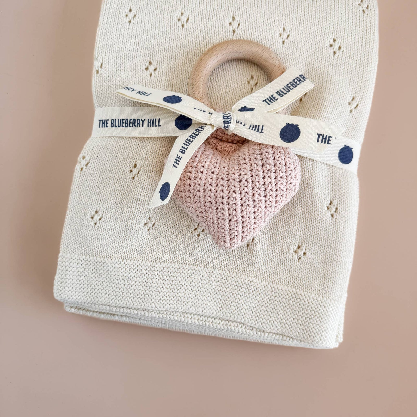 The Blueberry Hill Heirloom Pique Blanket Cream Cotton Baby Embroidery Blanks