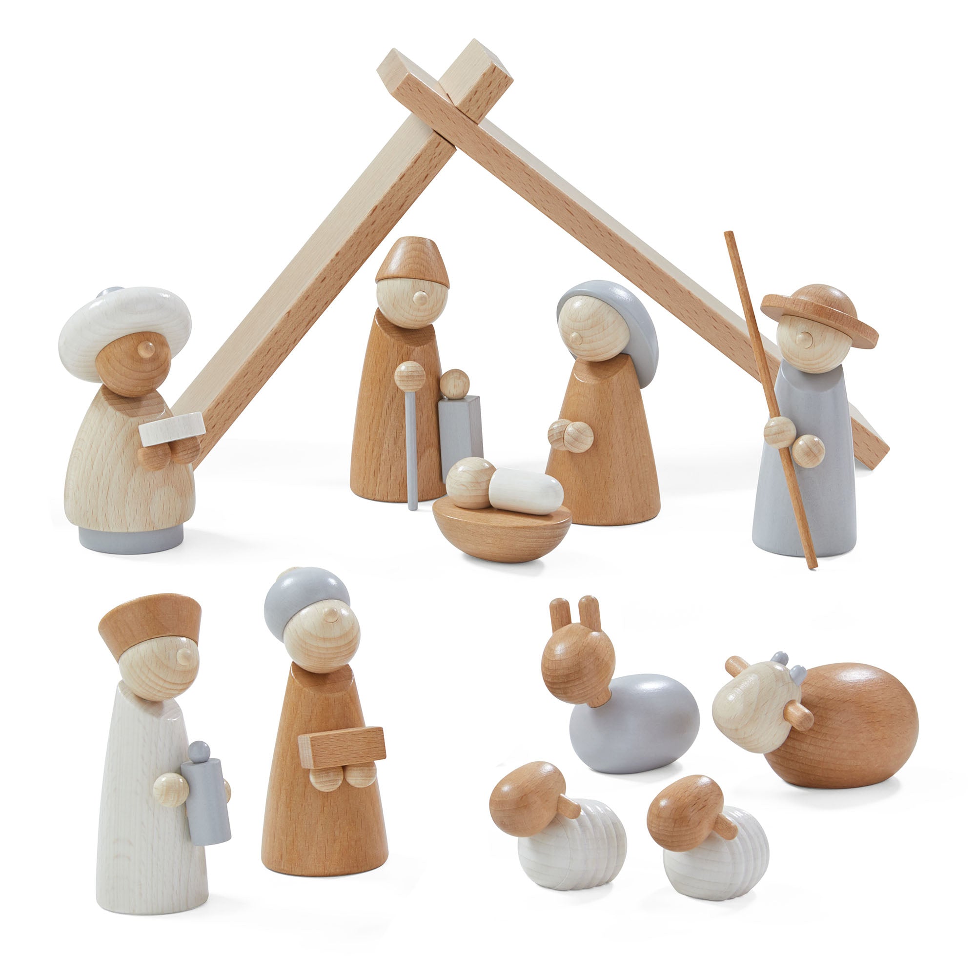 Heirloom Natural Wood Nativity Set