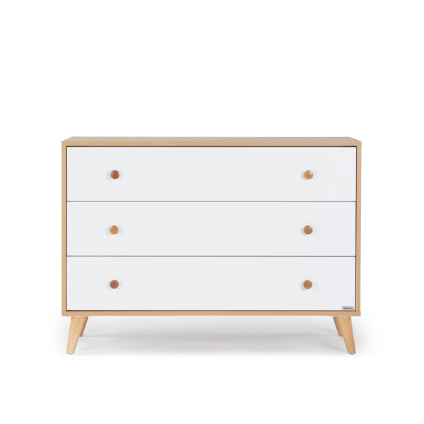 Austin 3-Drawer Dresser, White/Red Oak