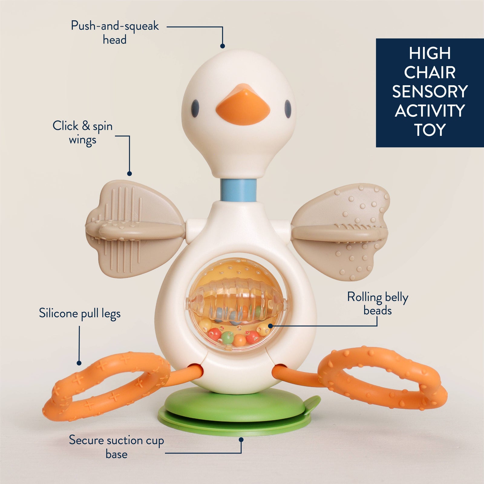 Itzy Ritzy Itzy Twist & Bop™ - High Chair Sensory Toy Goose