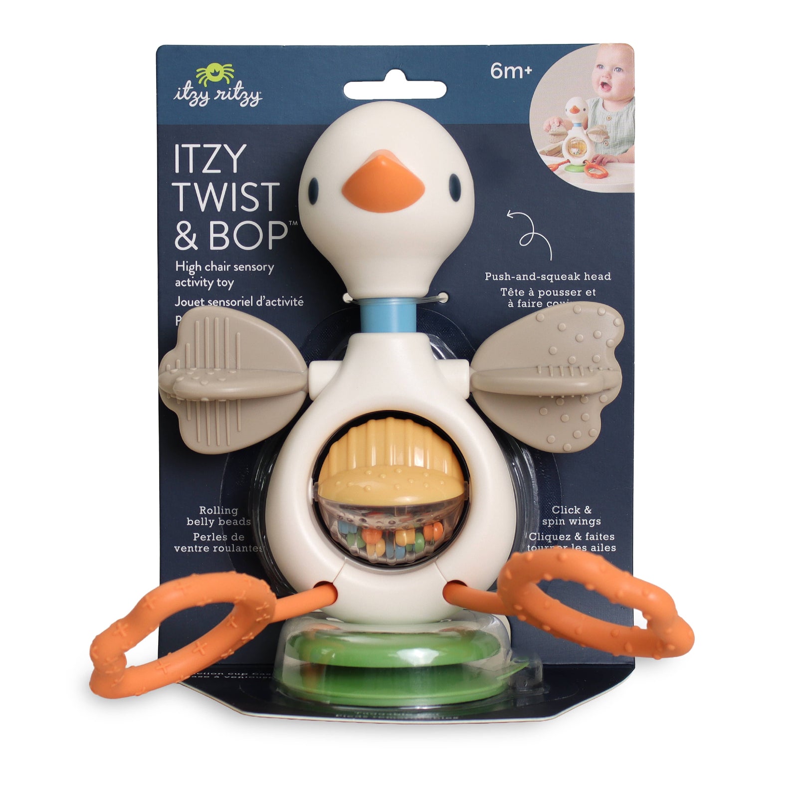 Itzy Ritzy Itzy Twist & Bop™ - High Chair Sensory Toy Goose
