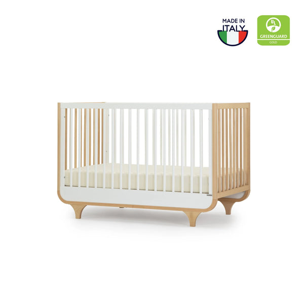 Jolly 3-in-1 Convertible Crib, White/Natural