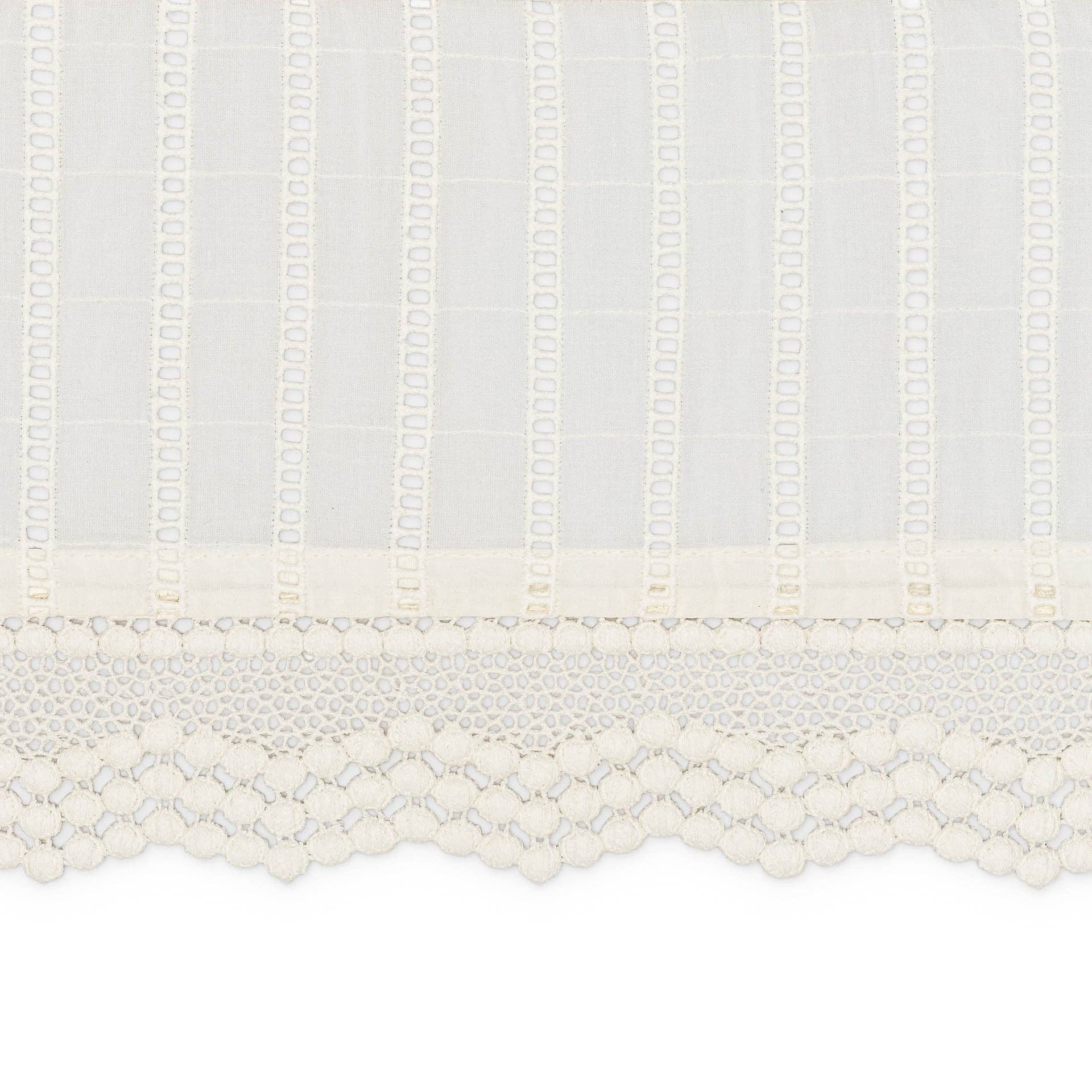 Crane Baby Off-White Lace Scallop Crib Skirt