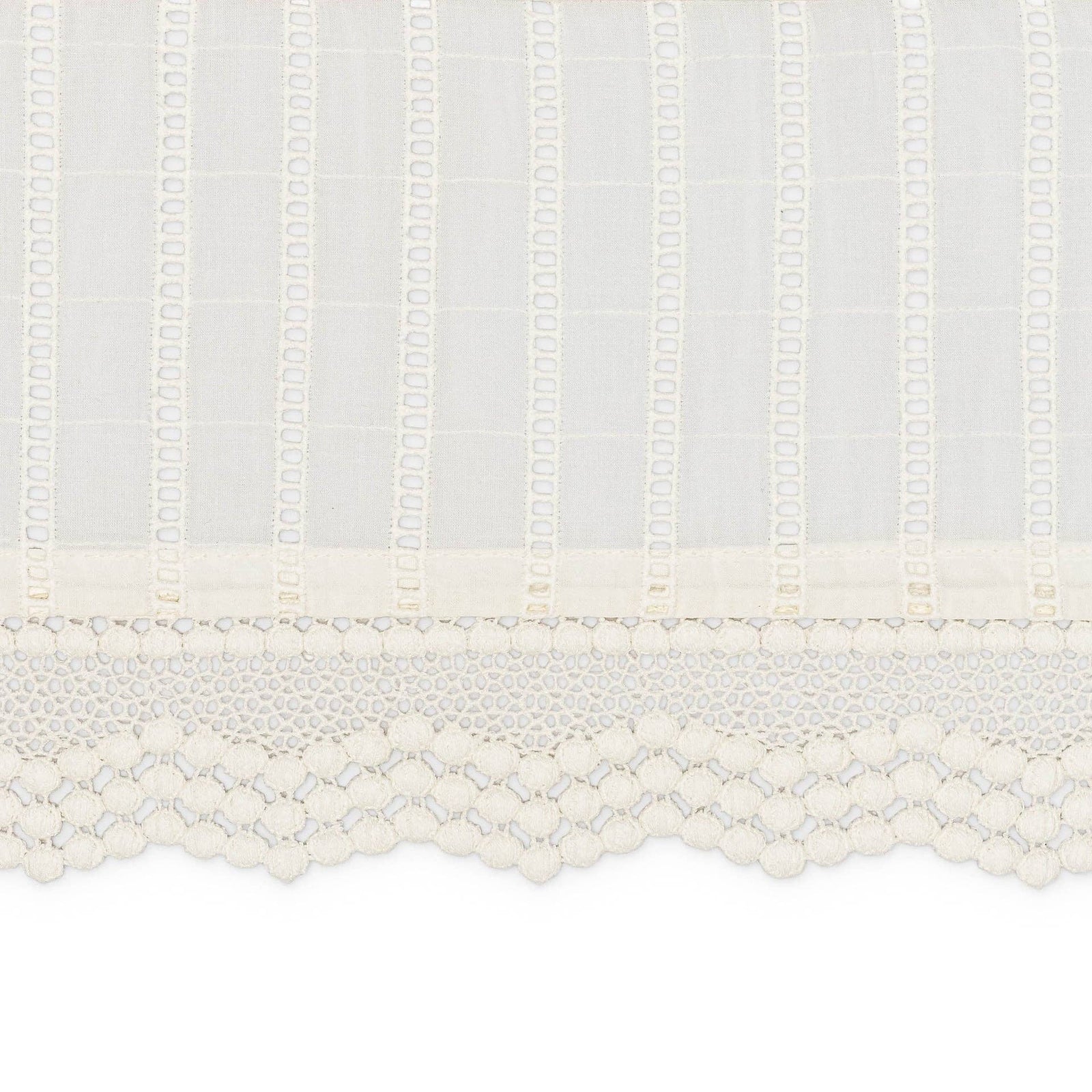 Crane Baby Off-White Lace Scallop Crib Skirt