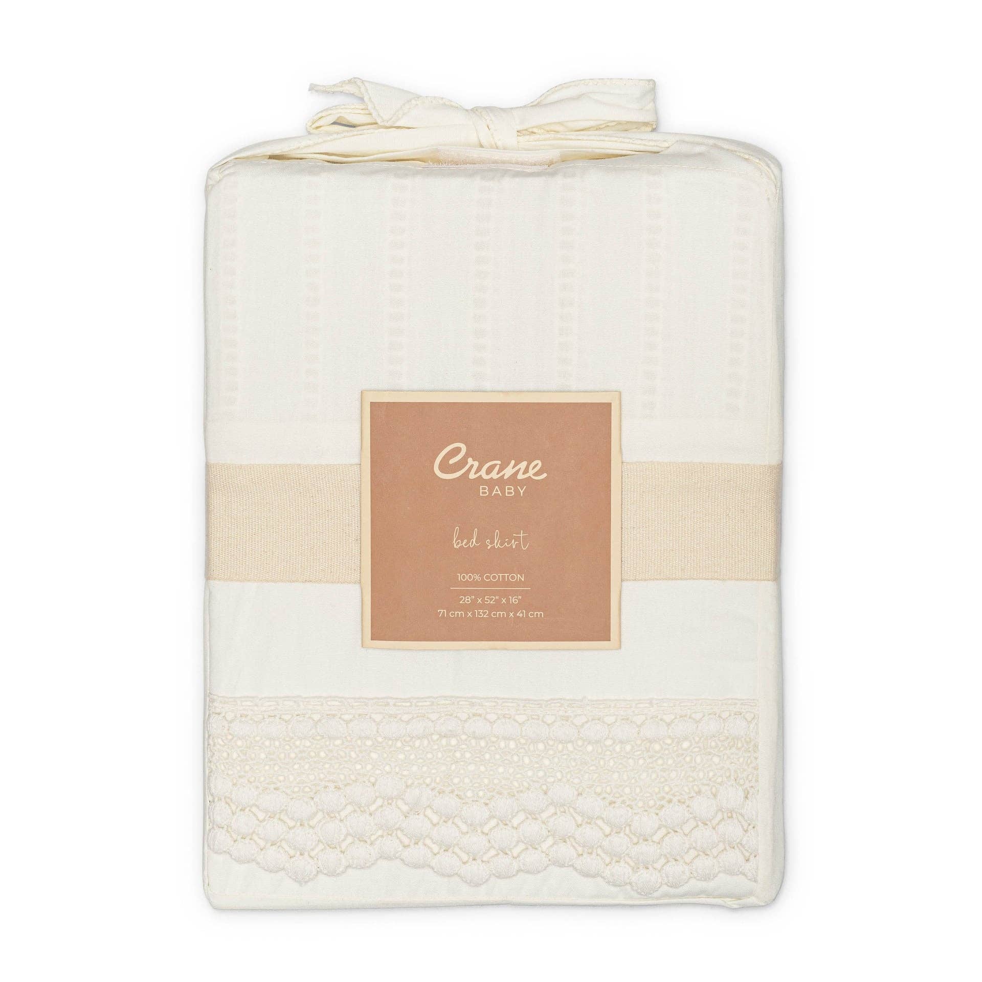 Crane Baby Off-White Lace Scallop Crib Skirt
