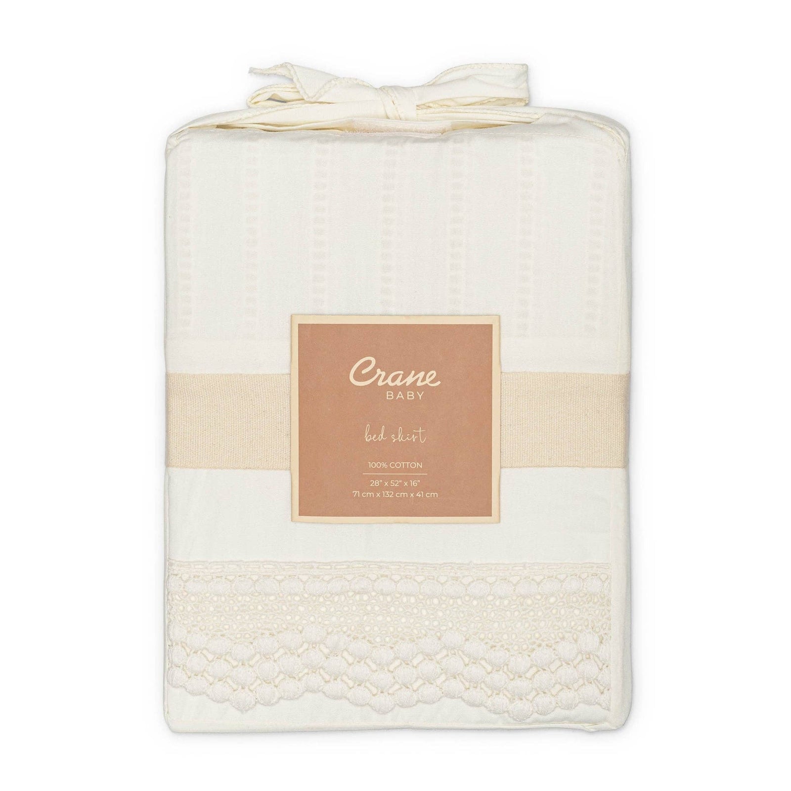 Crane Baby Off-White Lace Scallop Crib Skirt