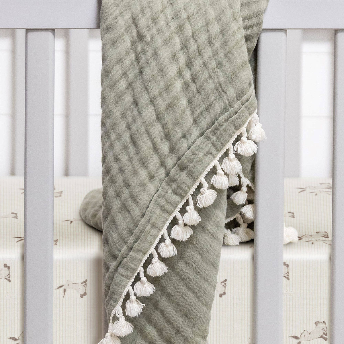 Crane Baby Organic Cotton Bunny Fitted Crib Sheet