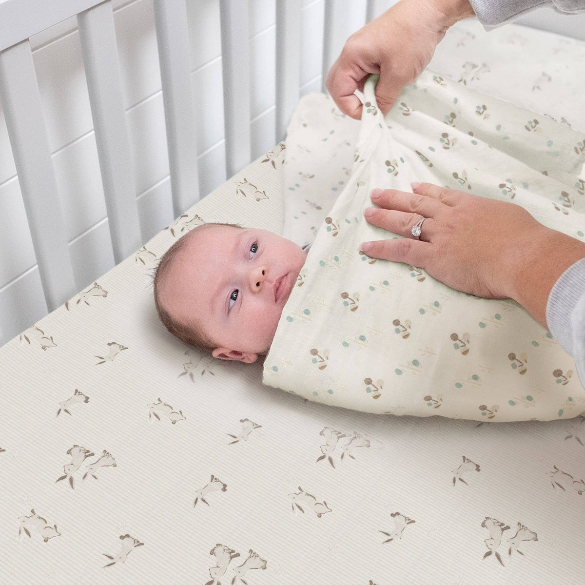 Crane Baby Organic Cotton Bunny Fitted Crib Sheet