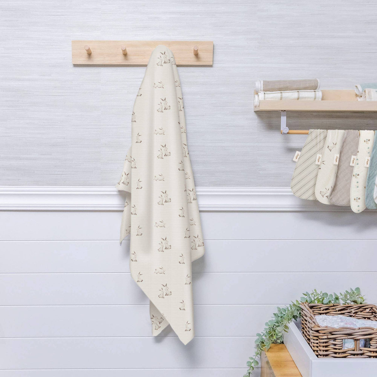 Crane Baby Organic Cotton Bunny Single Swaddle