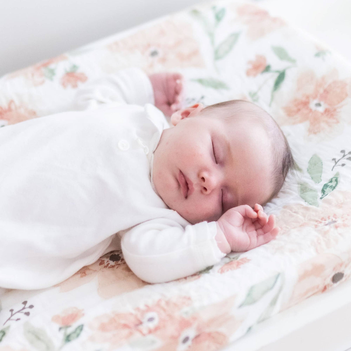 Crane Baby Parker Quilted Floral Change Pad Cover