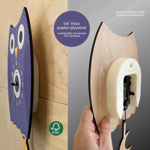 Popclox Pendulum Clock, Shark (Wood)