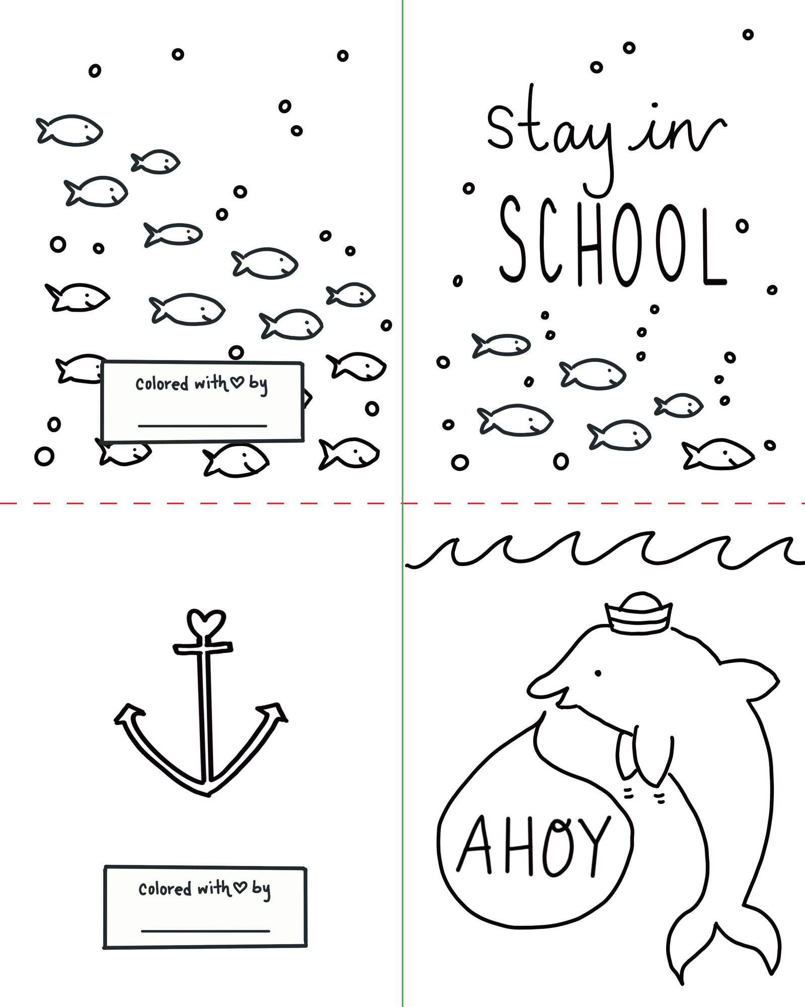 Schiffer Publishing Under the Sea Besties: Paper Craft Coloring Book