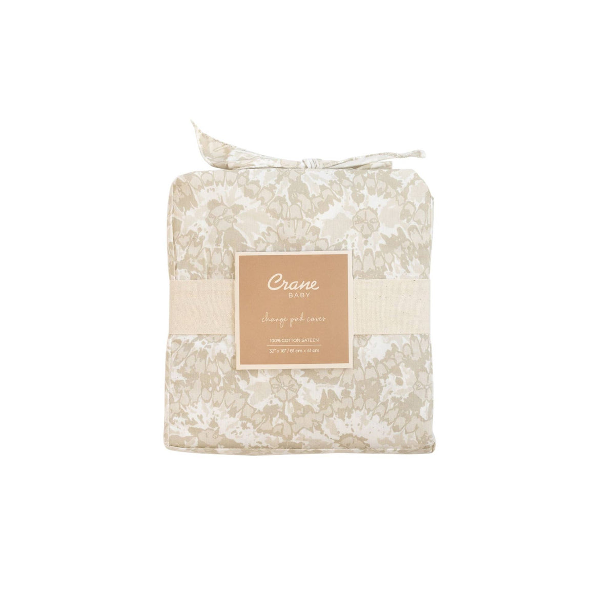 Crane Baby Willow Quilted Change Pad Cover - Neutral Batik