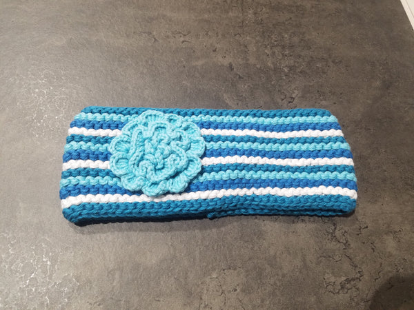 Knit Stripe Headband, Blue