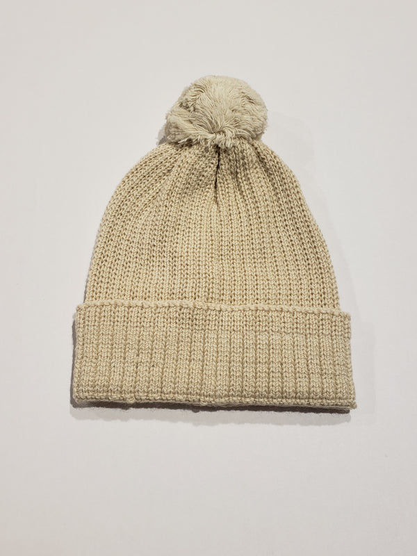 Knitted Pompom Hat, Ivory