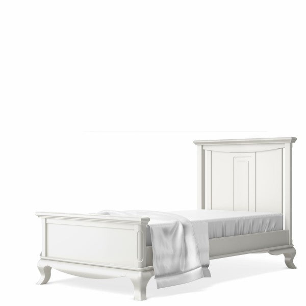 Twin Bed Solid Back Solid White