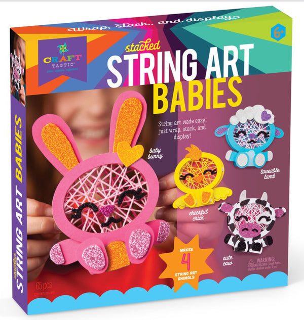 Stacked String Art Animal Babies