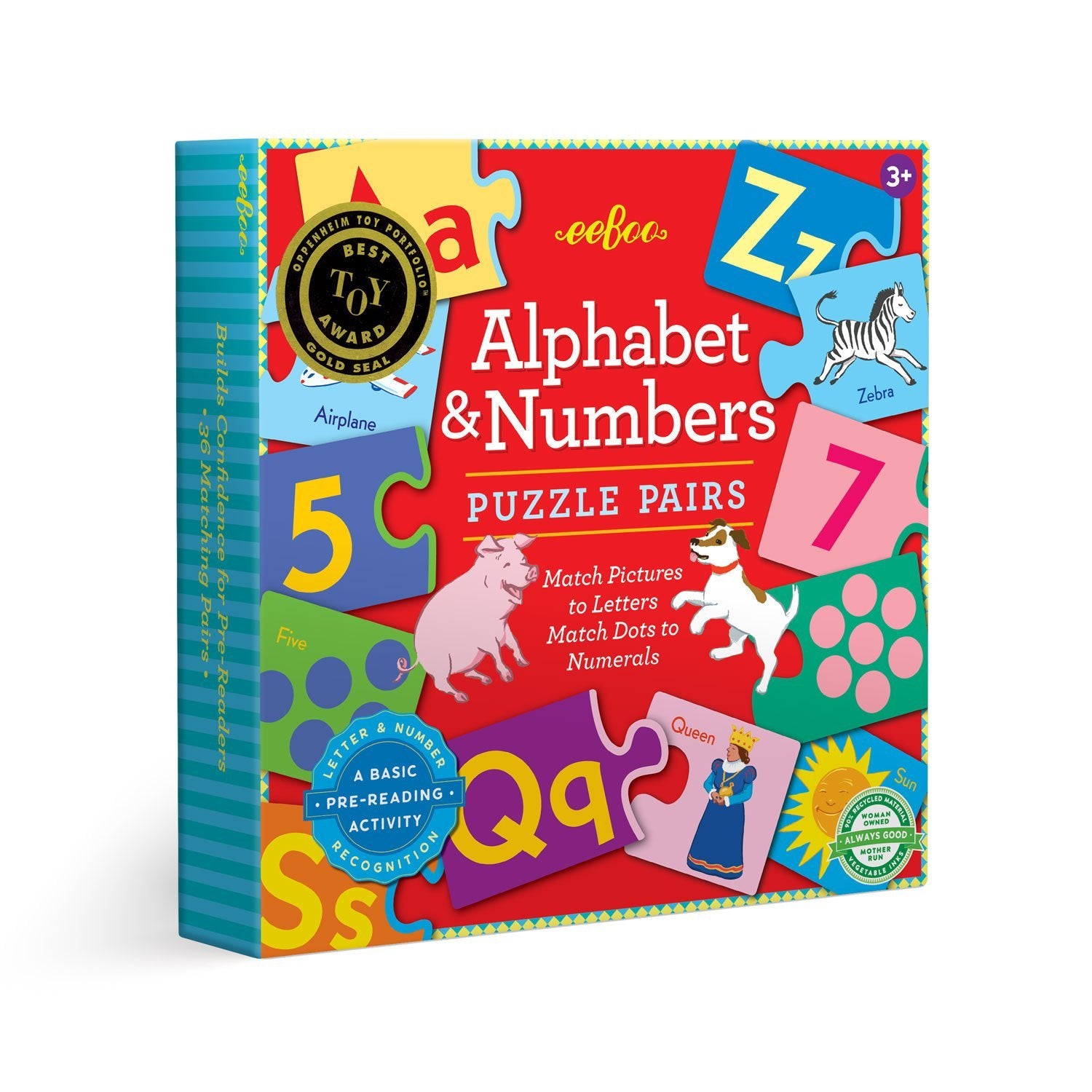Alphabet And Numbers Puzzle Pairs
