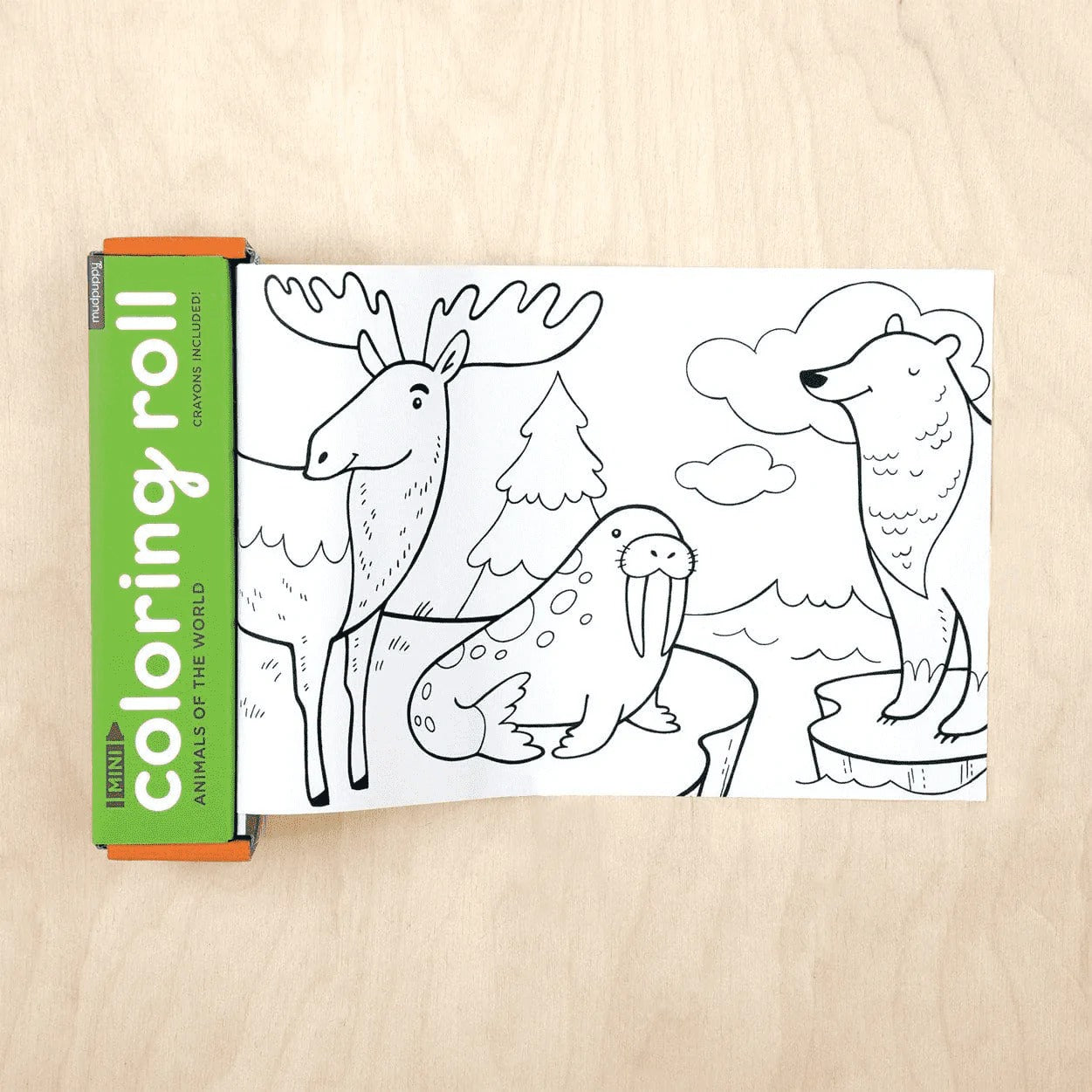 Mini Coloring Roll, Animals of the World