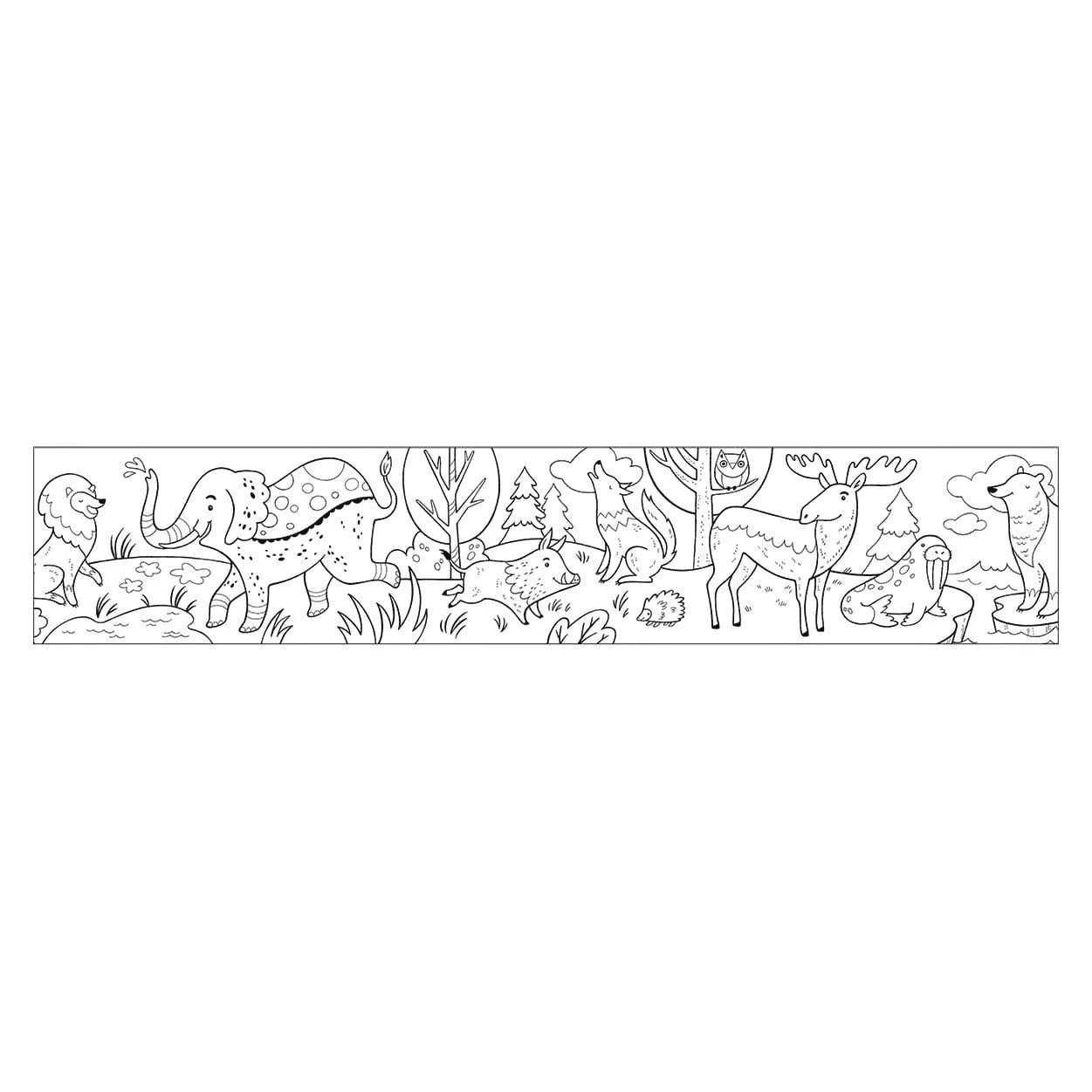Mini Coloring Roll, Animals of the World