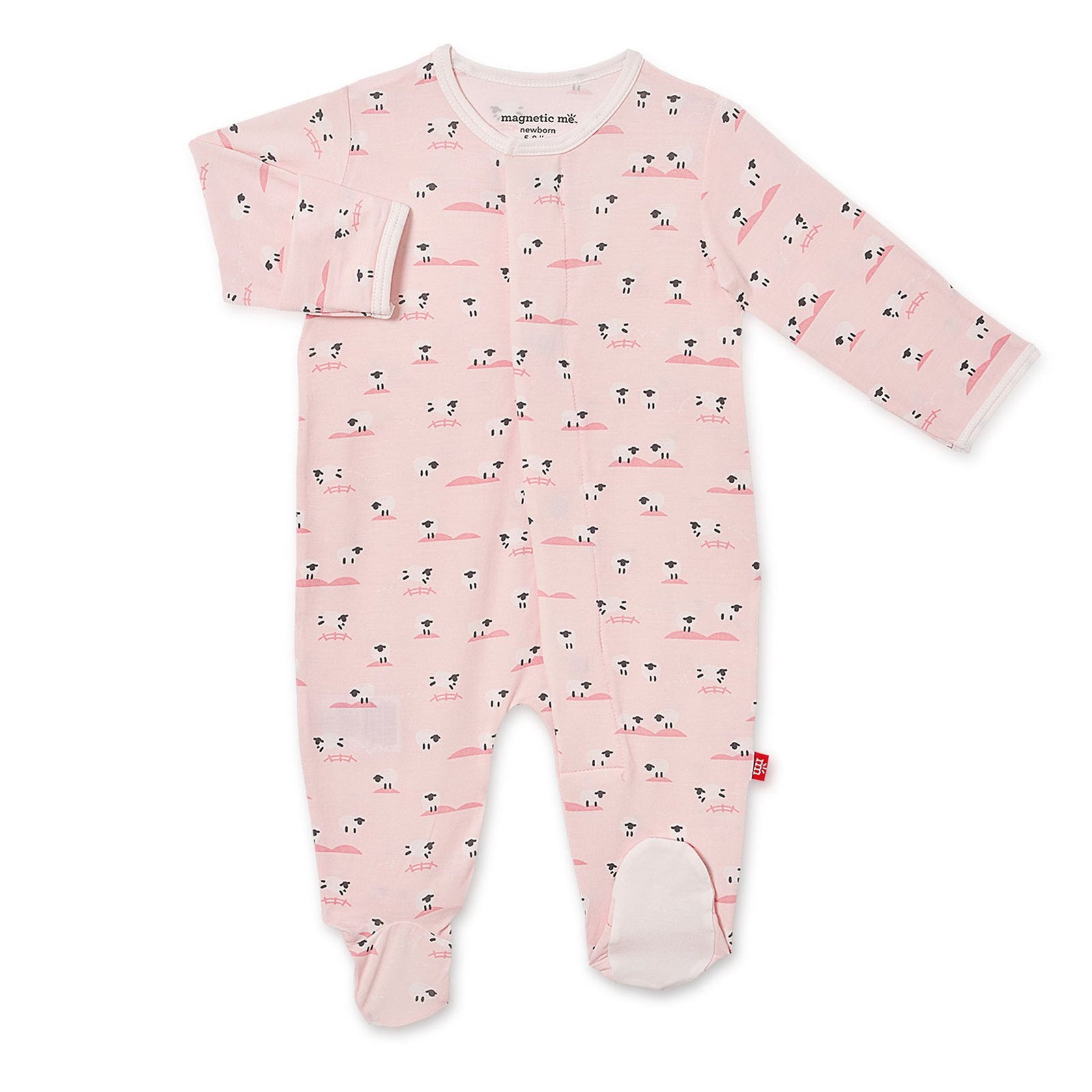 Baa Baa Baby Modal Magnetic Footie, Pink