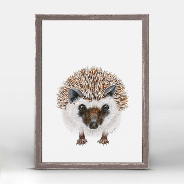 Baby Hedgehog Portrait, Mini Framed Canvas