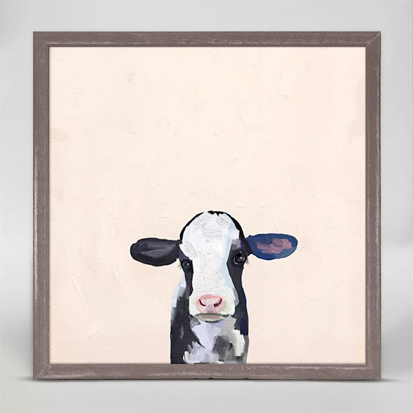 Baby Holstein Cow, Mini Framed Canvas