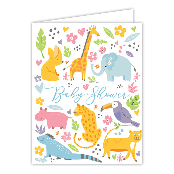 Card - Baby Shower Whimsical Jungle Animals