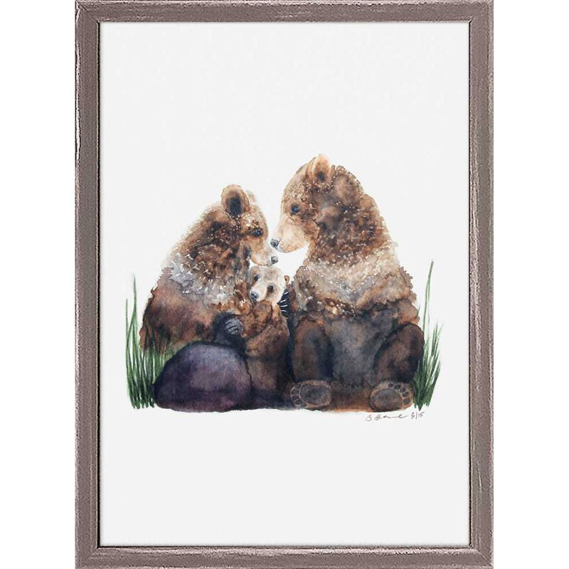 Bear Family, Mini Framed Canvas