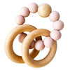 Natural Beechwood & Silicone Teether Ring Set - Petal