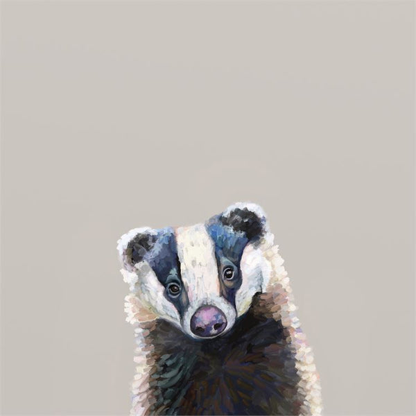 Bemused Badger, Stretched Canvas Wall Art 10x10