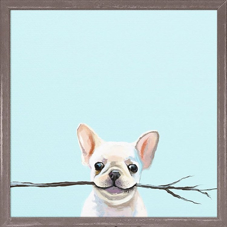 Best Friend - Frenchie Fetch, Mini Framed Canvas