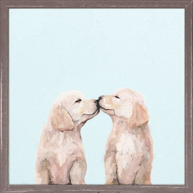 Best Friend - Golden Pup Kisses, Mini Framed Canvas