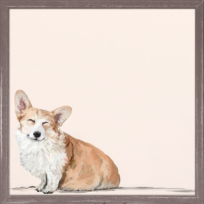 Best Friend - Happiest Dogs Are Corgis, Mini Framed Canvas