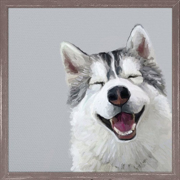 Best Friend - Happy Husky, Mini Framed Canvas