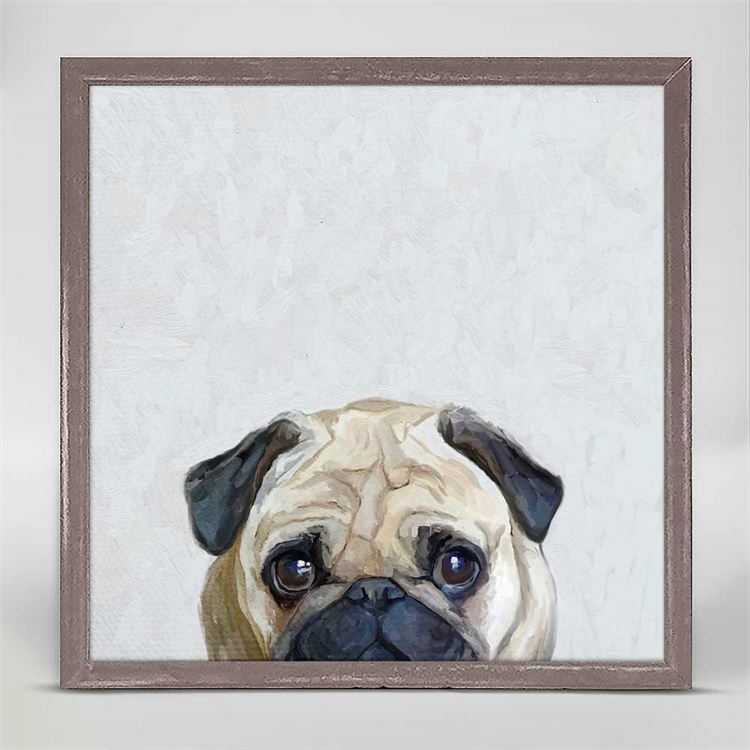 Best Friend - Hugs Needed Pug, Mini Framed Canvas