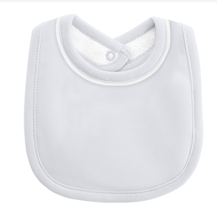 Bib With Piping Trim, Blue