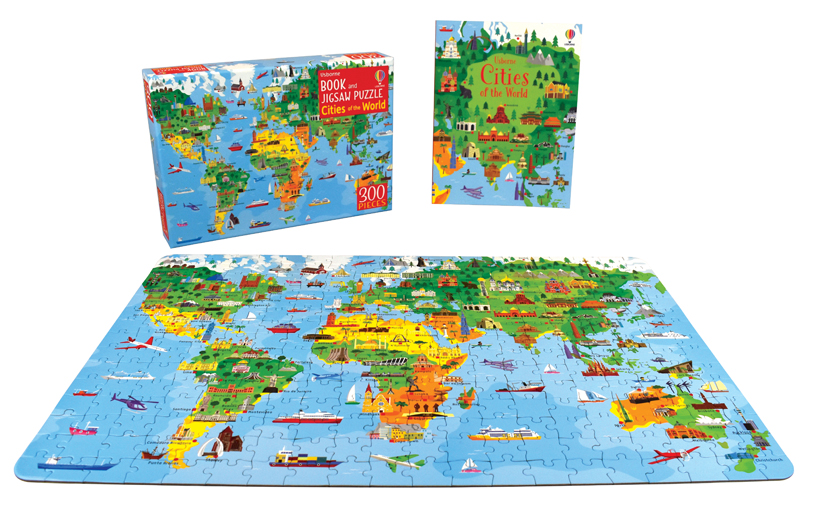 Book & 300 Pc Puzzle Set - Cities Of The World