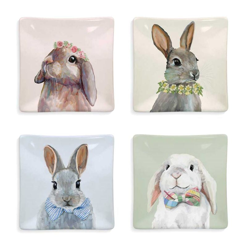 Bunny Bunch - Set of 4 Assorted Dishes, Serveware Plates