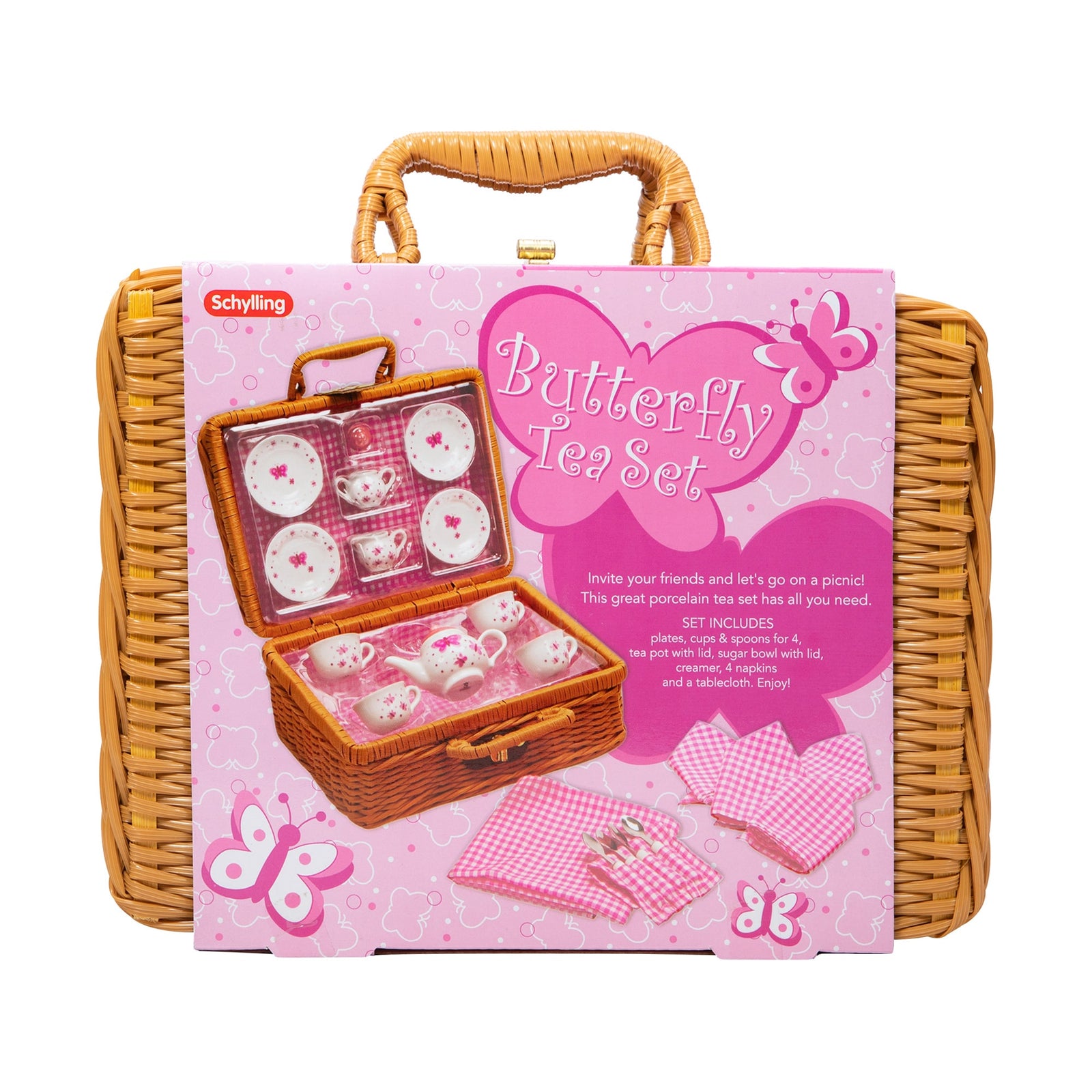 Schylling Butterfly Tea Set Basket