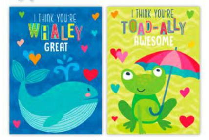 Card - Kids Valentines, Whaley Great & Toad-Ally Awesome
