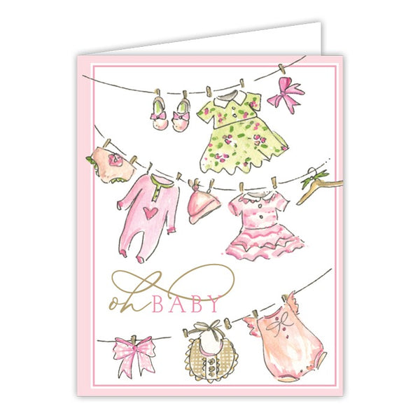 Card - Oh Baby Pink Clothesline