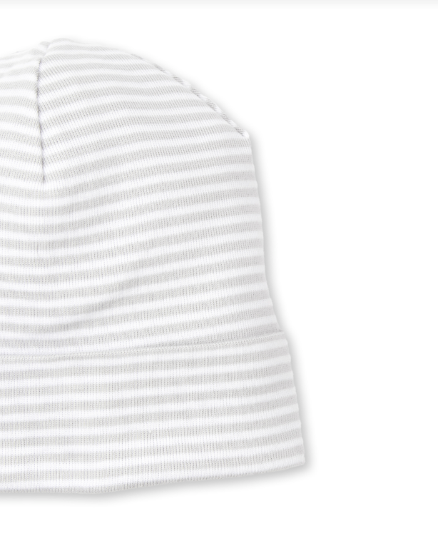 Classic Rib Stripe Hat, Silver