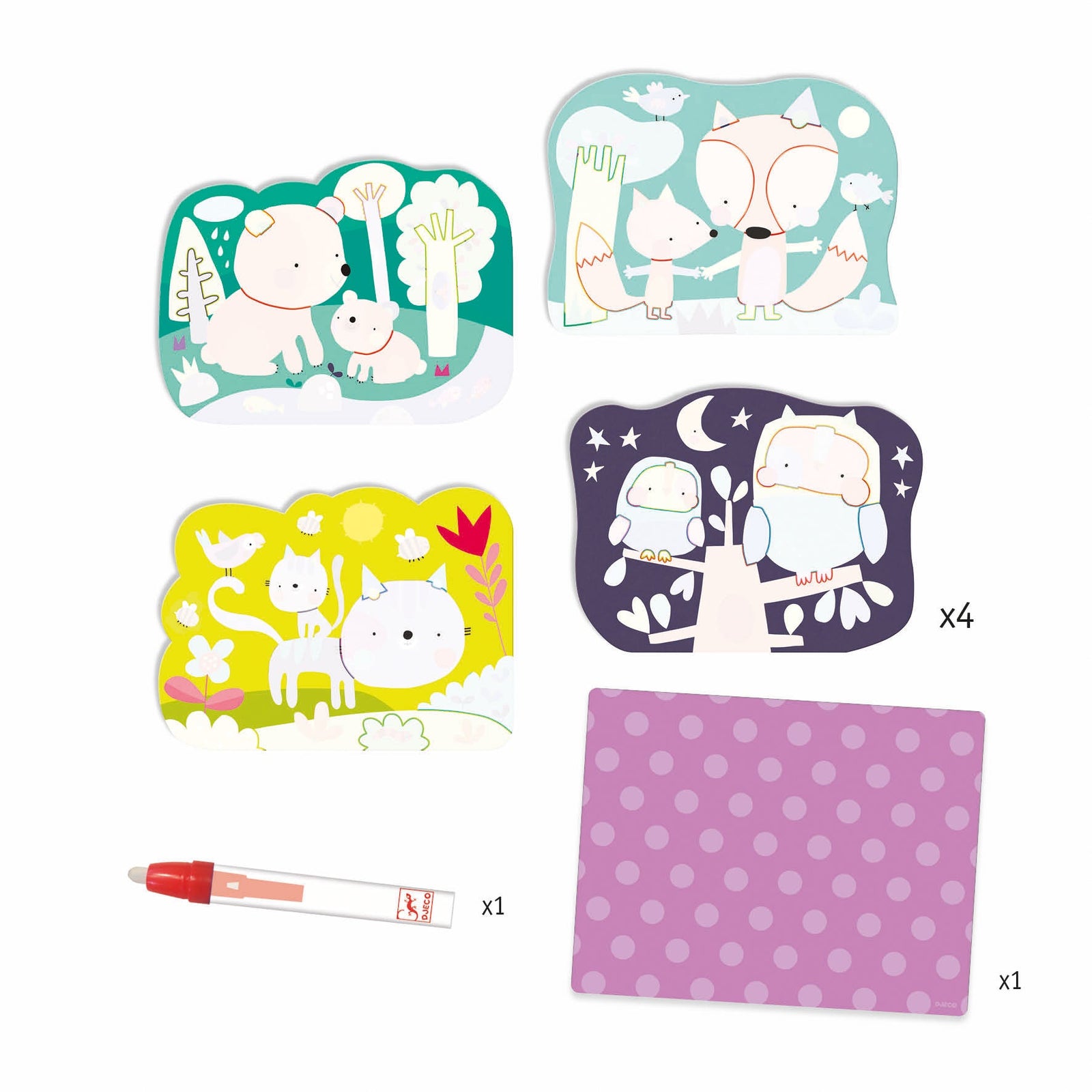 Djeco Coloring Set - Paint w/ Water: Hidden in the Woods