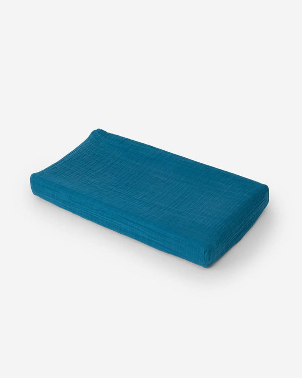Cotton Muslin Changing Pad Cover - Lake