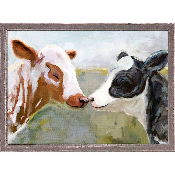 Cow Besties, Mini Framed Canvas