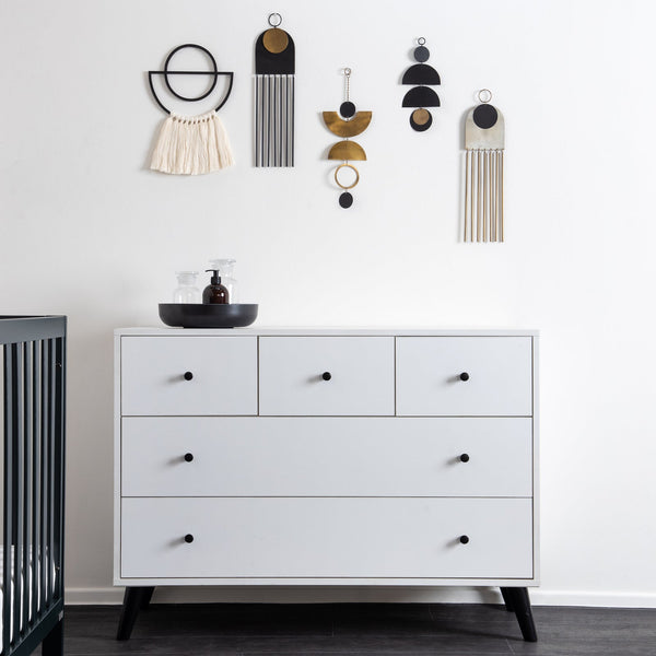Austin 5-drawer Dresser White/Black