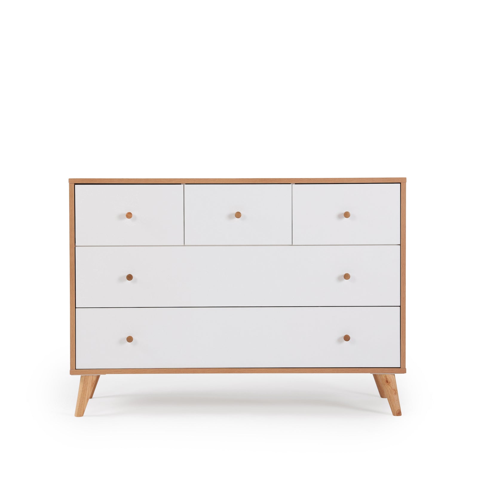 Austin 5-drawer Dresser White/Red Oak